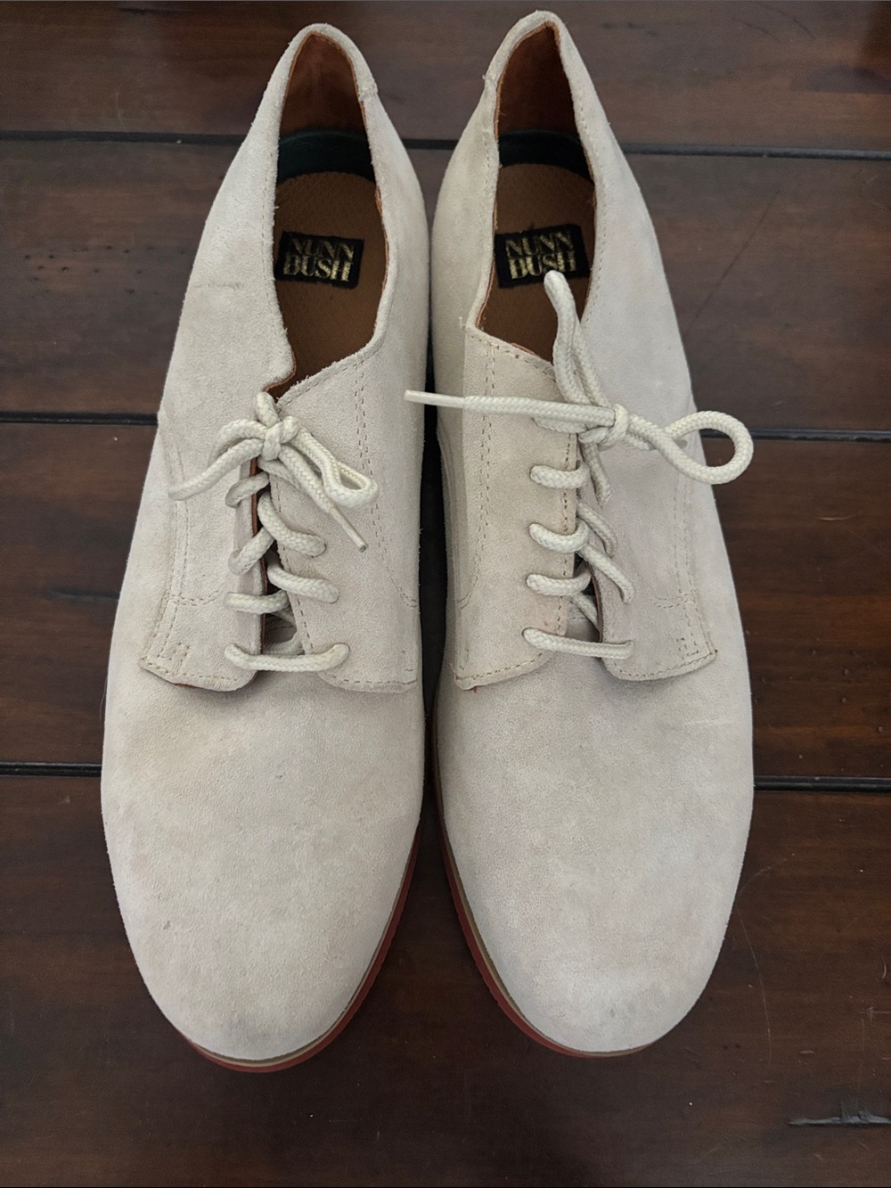 Nunn Bush Men's Suede Lace-Up Oxfords in Light Taupe